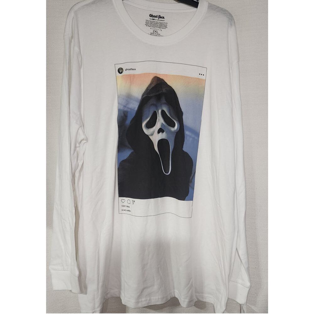 Ghost face long sleeve white shirt men's 2XL
